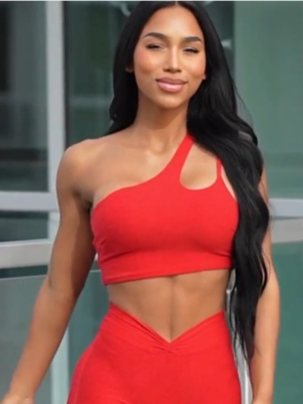 Bombshell Sportswear Lateral Top Red Size XS